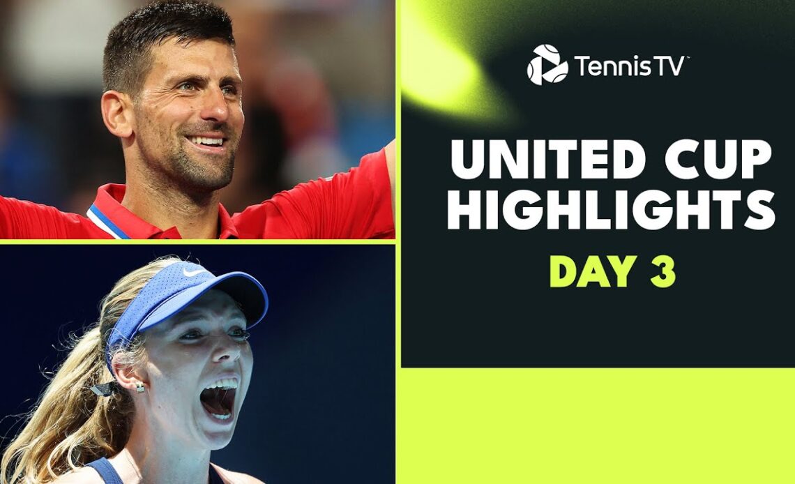Djokovic vs Zhang; Pegula plays Boulter, Fritz, Norrie | United Cup 2024 Day 3 Highlights