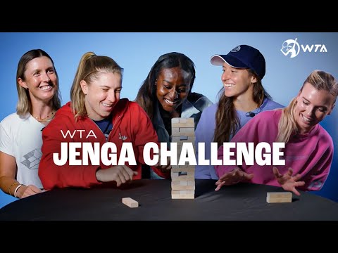 Jenga with a Twist 😜 Hunter, Perez, Parks, Stefani, and Boulter pick from a tower of questions!