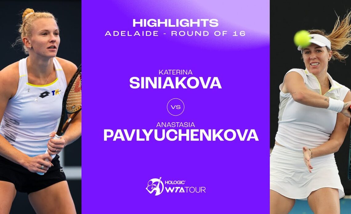 Anastasia Pavlyuchenkova vs. Katerina Siniakova | 2024 Adelaide Round 2 | WTA Match Highlights