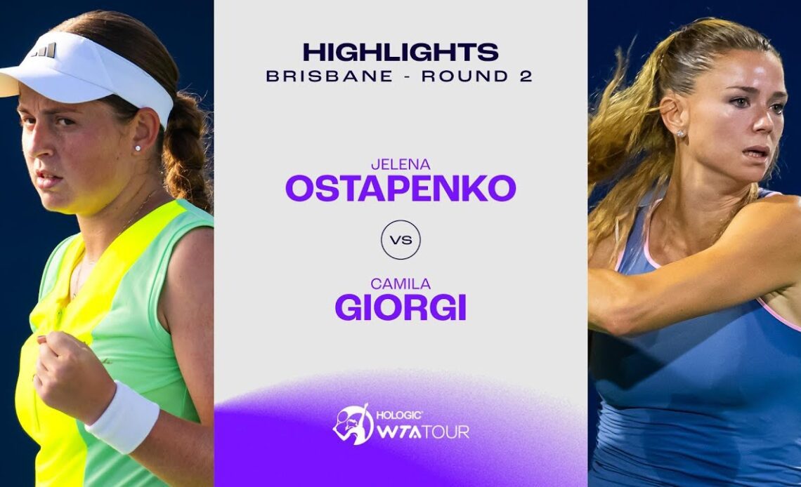 Jelena Ostapenko vs. Camila Giorgi | 2024 Brisbane Round 2 | WTA Match Highlights