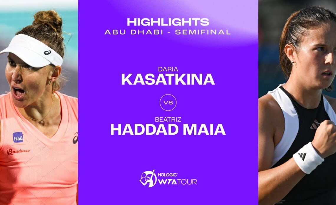 Daria Kasatkina vs. Beatriz Haddad Maia | 2024 Abu Dhabi Semifinal | WTA Match Highlights