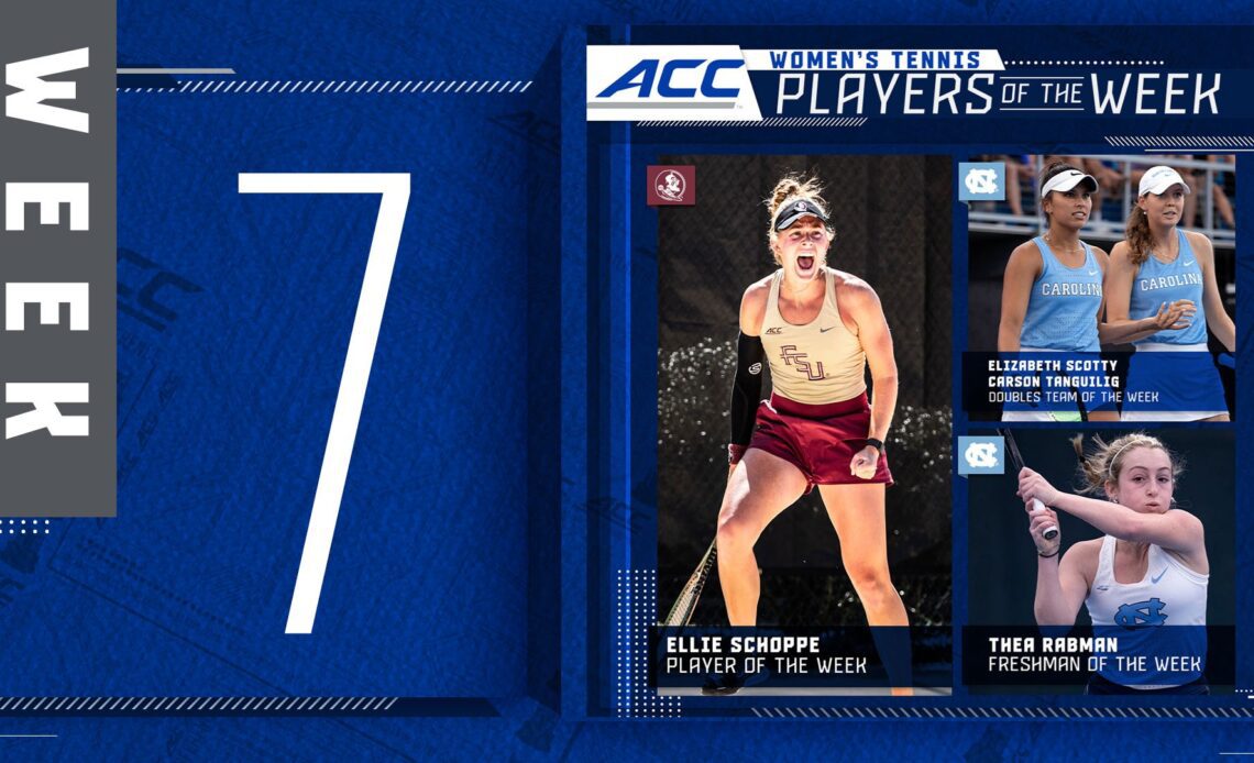 Florida State, North Carolina Share Women's Tennis Weekly Awards