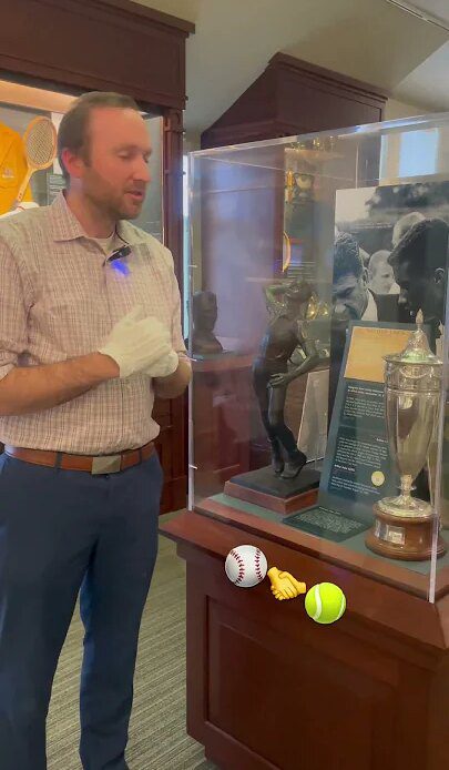 Jackie Robinson 🤝 Arthur Ashe #museumexhibit #tennis #blackhistorymonth