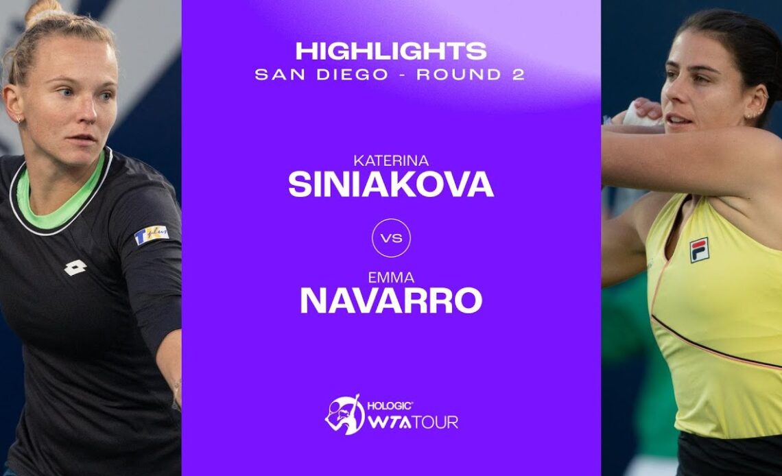 Katerina Siniakova vs. Emma Navarro | 2024 San Diego Second Round | WTA Match Highlights