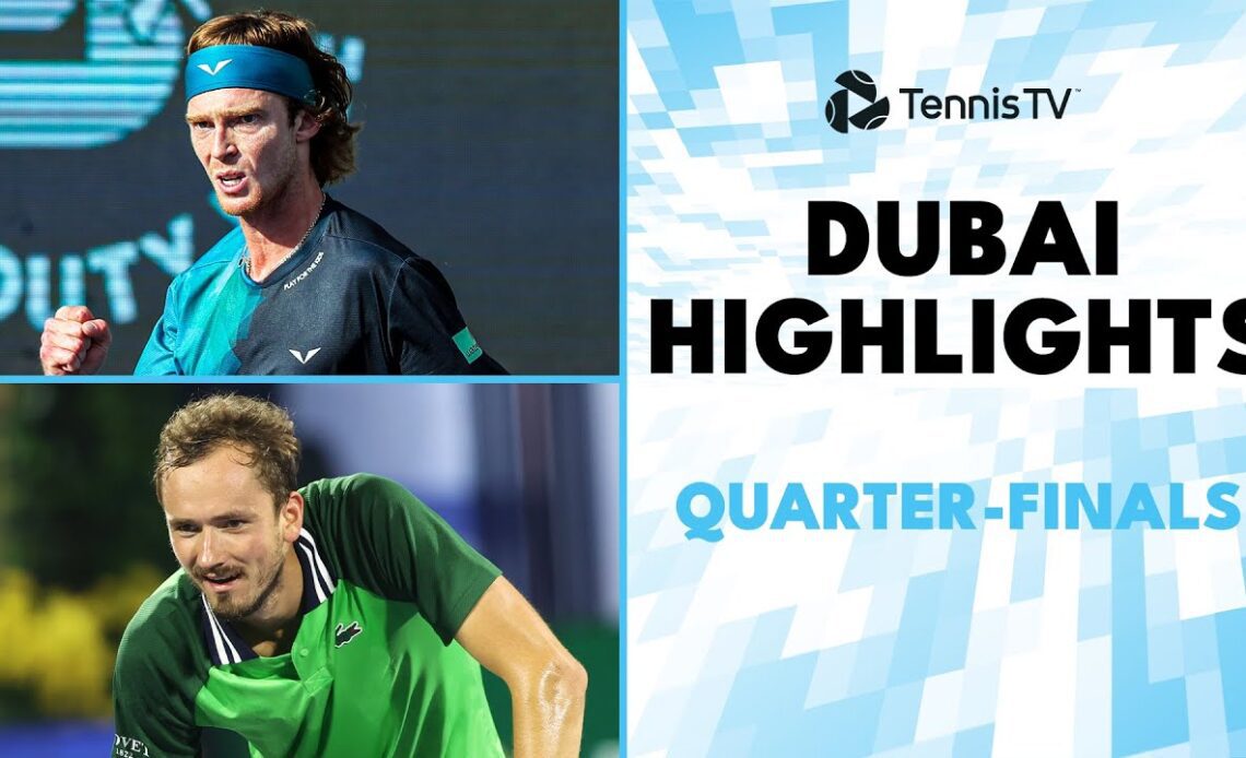 Medvedev vs Davidovich Fokina; Rublev, Hurkacz & Humbert Play | Dubai 2024 Quarter-Final Highlights