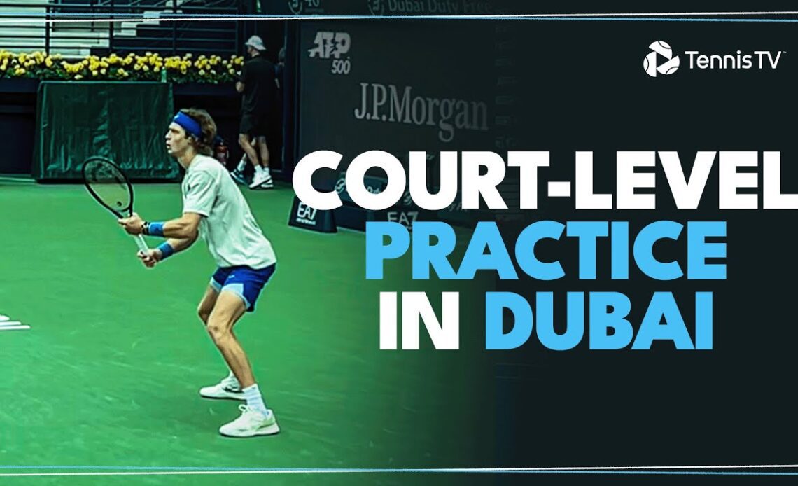 Rublev, Murray, Hurkacz & More Court-Level Tennis Practice In Dubai!