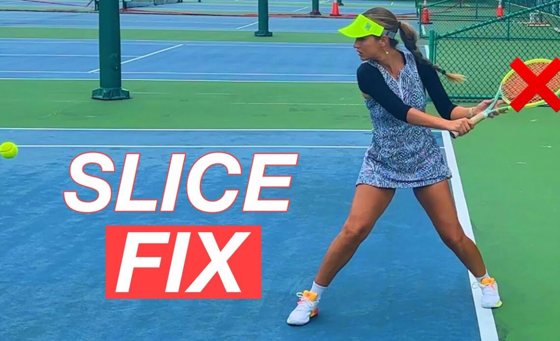 Slice Backhand Lesson with Sara (she wants to learn the 1-hander)