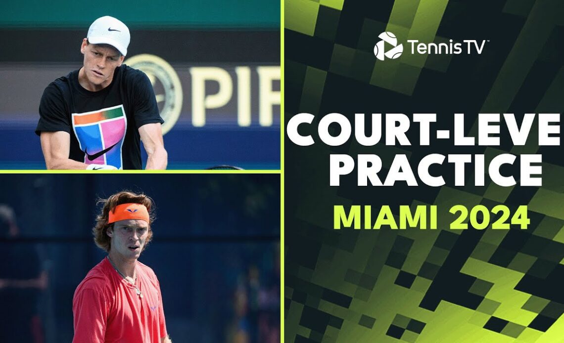 Alcaraz, Sinner, Rublev, Nishikori & More! | Court-Level Practice Miami 2024