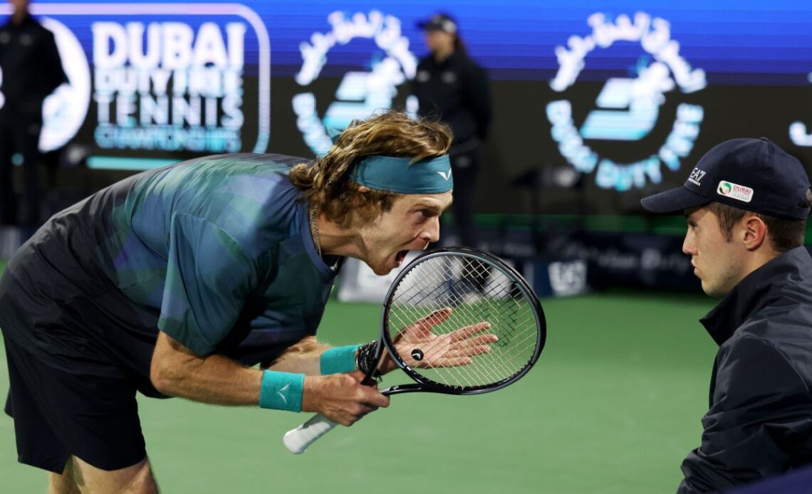 Andrey Rublev DQ'd from Dubai semi after yelling at line judge