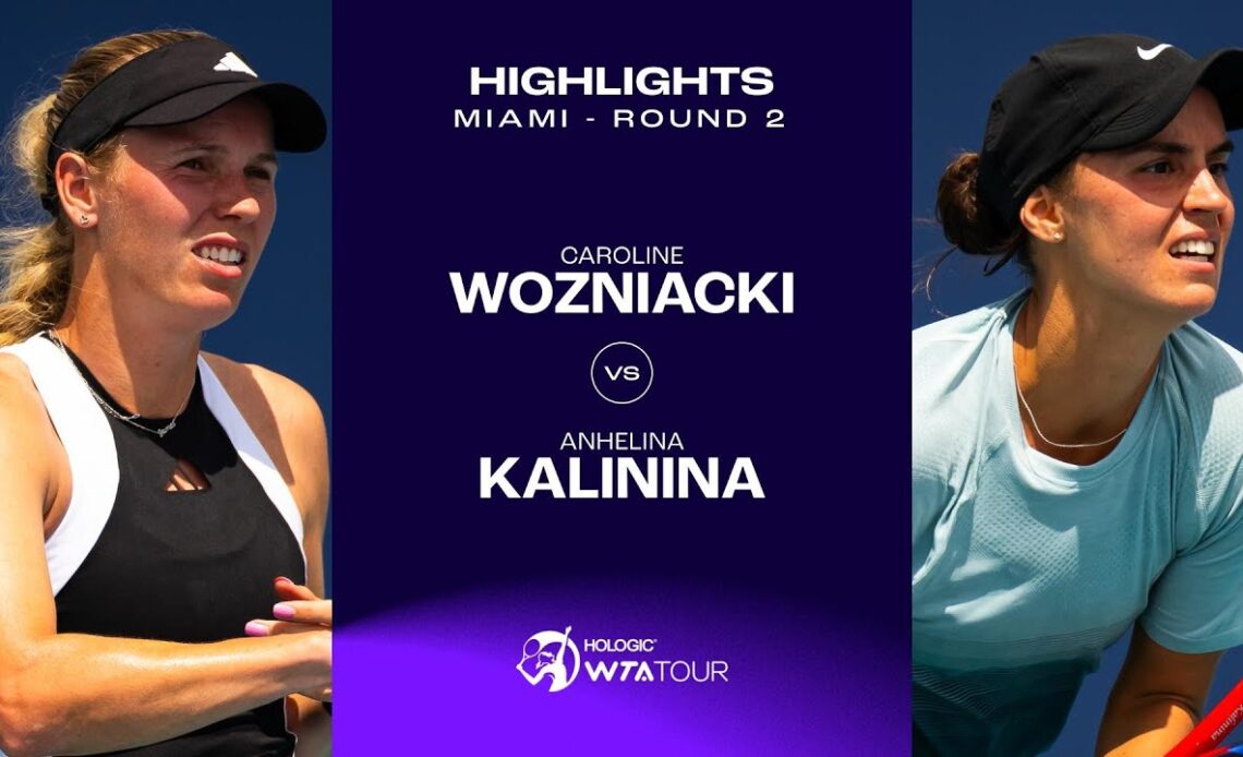 Caroline Wozniacki vs. Anhelina Kalinina | 2024 Miami Round 2 | WTA Match Highlights