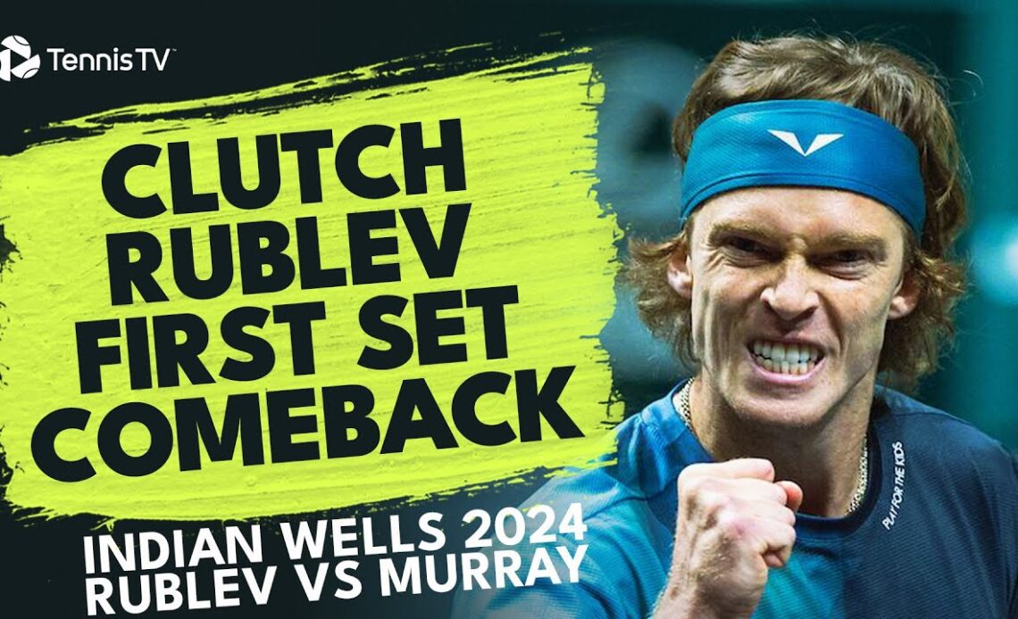 DRAMATIC Rublev vs Murray First Set Finale | Indian Wells 2024