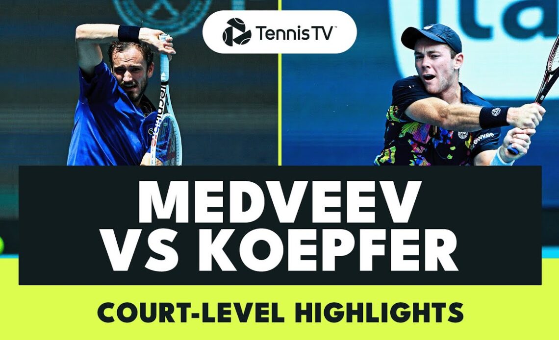 Daniil Medvedev vs Dominik Koepfer Court-Level Highlights | Miami 2024