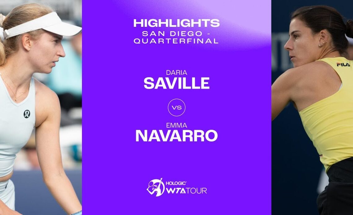 Daria Saville vs. Emma Navarro | 2024 San Diego Quarterfinal | WTA Match Highlights