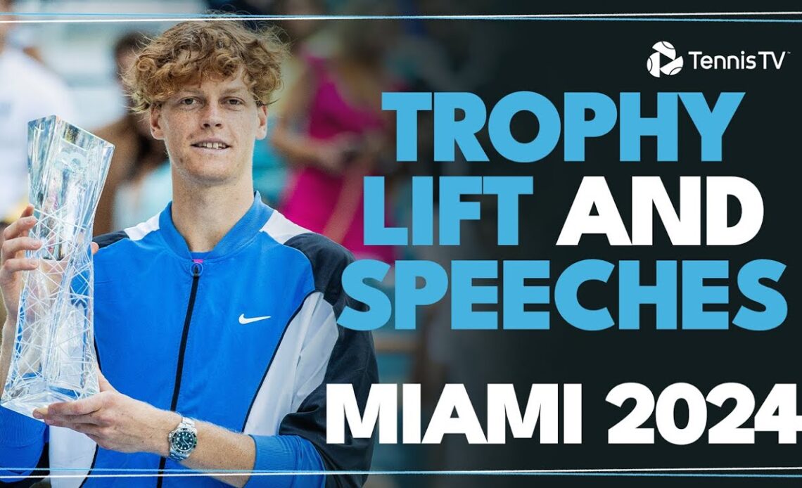 Jannik Sinner: Trophy Lift, Speeches & Ceremony | Miami 2024 Final