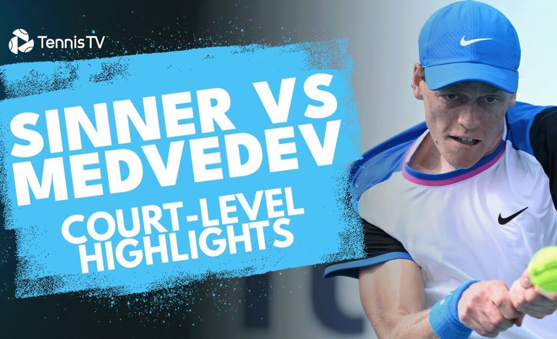 Jannik Sinner vs Daniil Medvedev Court-Level Highlights | Miami 2024