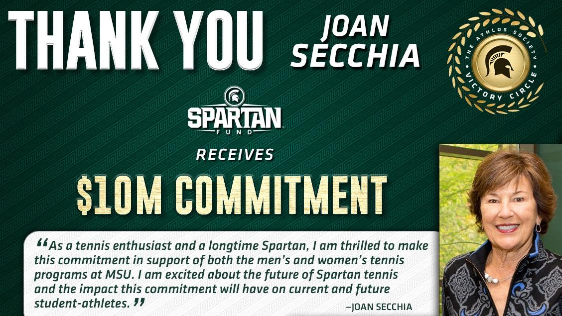 Joan Secchia’s Historic $10 Million Commitment to Support Spartan Tennis