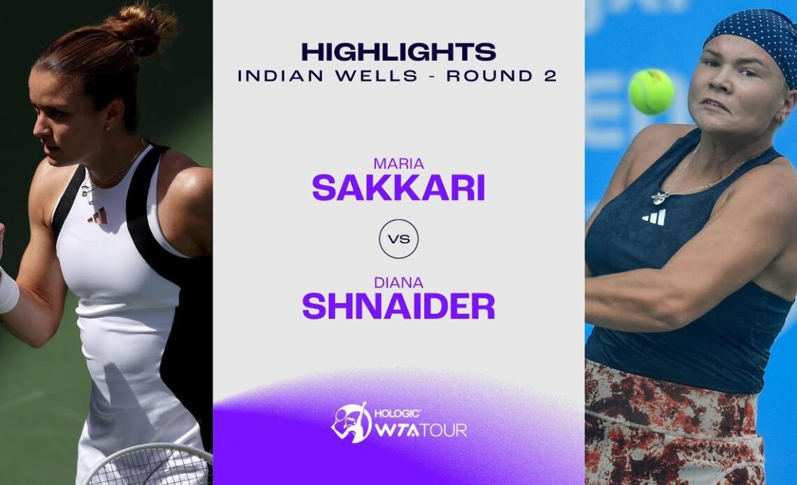 Maria Sakkari vs. Diana Shnaider | 2024 Indian Wells Round 2 | WTA Match Highlights