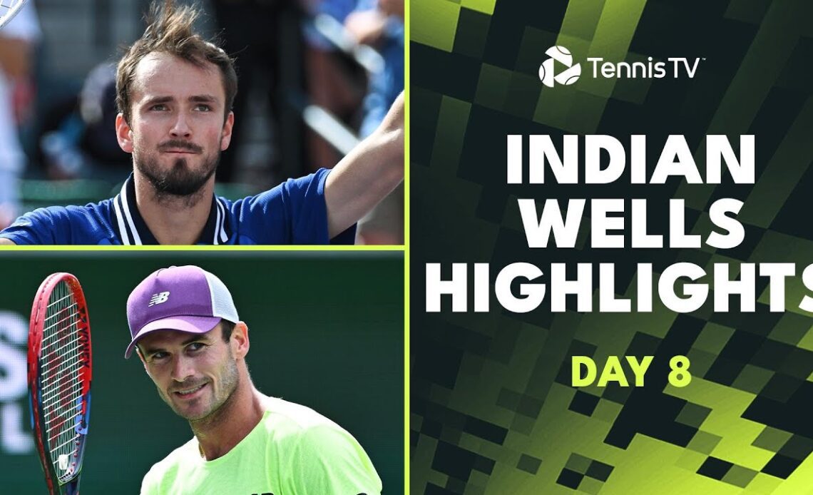 Medvedev Battles Dimitrov; Rune Faces Fritz, Paul & Monfils Too | Indian Wells 2024 Day 8 Highlights