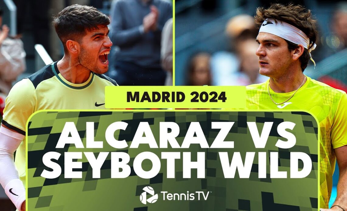 Carlos Alcaraz vs Thiago Seyboth Wild Match Highlights | Madrid 2024