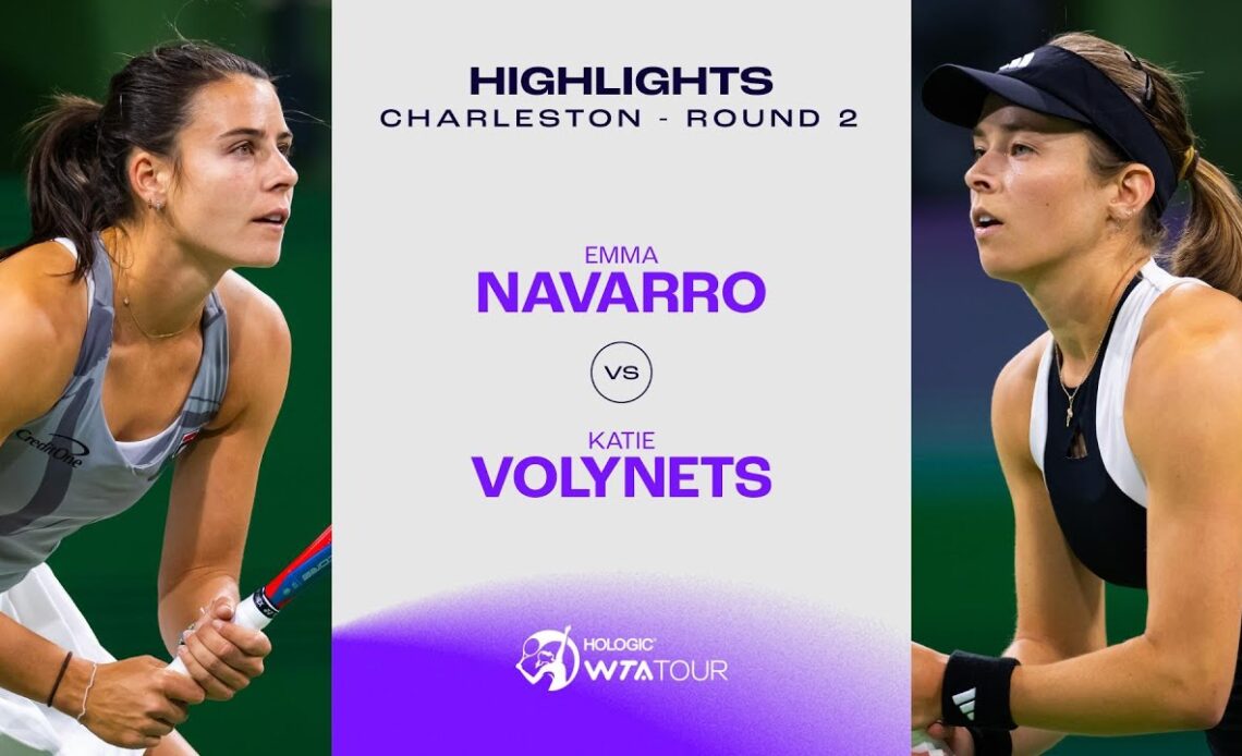 Emma Navarro vs. Katie Volynets | 2024 Charleston Round 2 | WTA Match Highlights