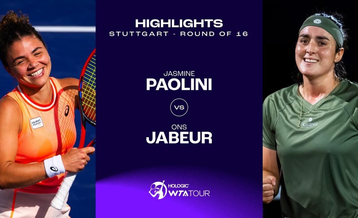 Jasmine Paolini vs. Ons Jabeur | 2024 Stuttgart Round of 16 | WTA Match Highlights
