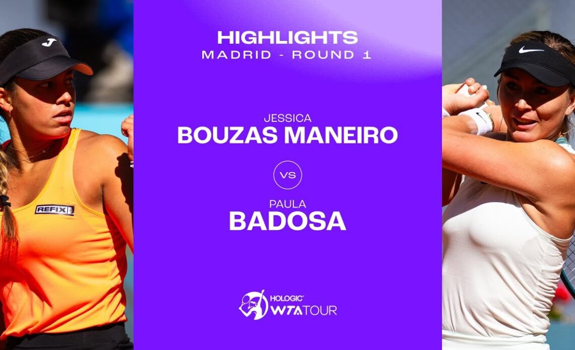 Jessica Bouzas Maneiro vs. Paula Badosa | 2024 Madrid Round 1 | WTA Match Highlights