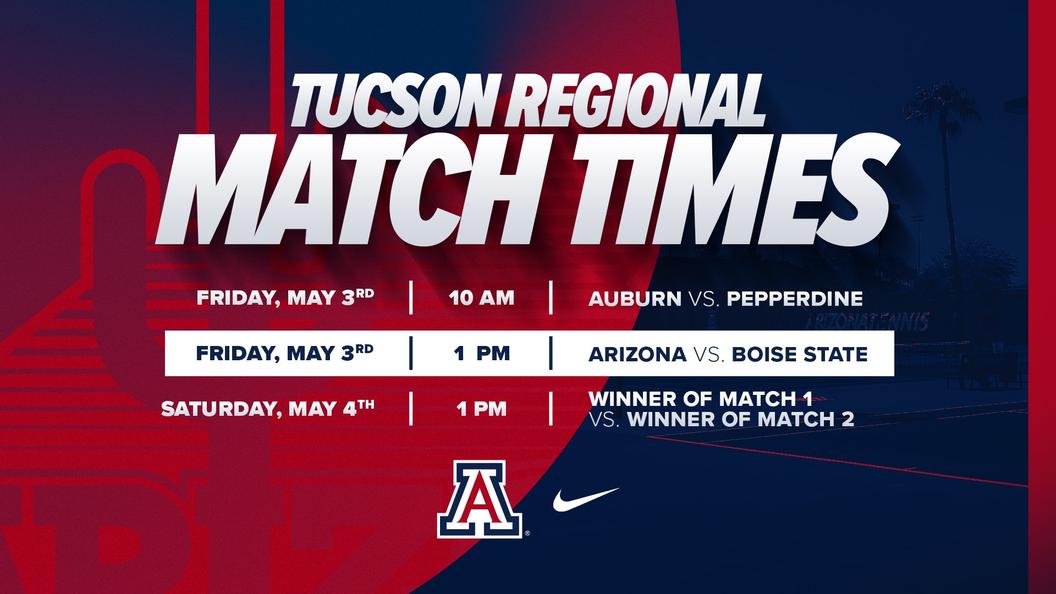 Match Times Announced for NCAA Men's Tennis Tucson Regional