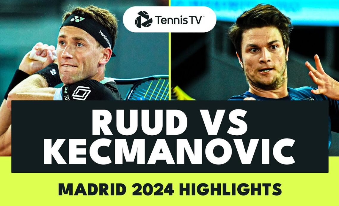 Miomir Kecmanovic vs Casper Ruud Highlights | Madrid 2024