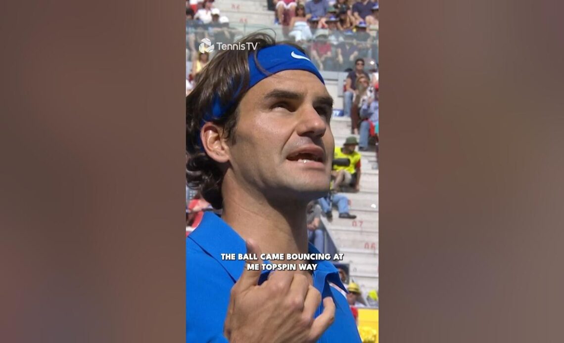 Roger Federer Explains Why This Ball Bounced Twice  👀