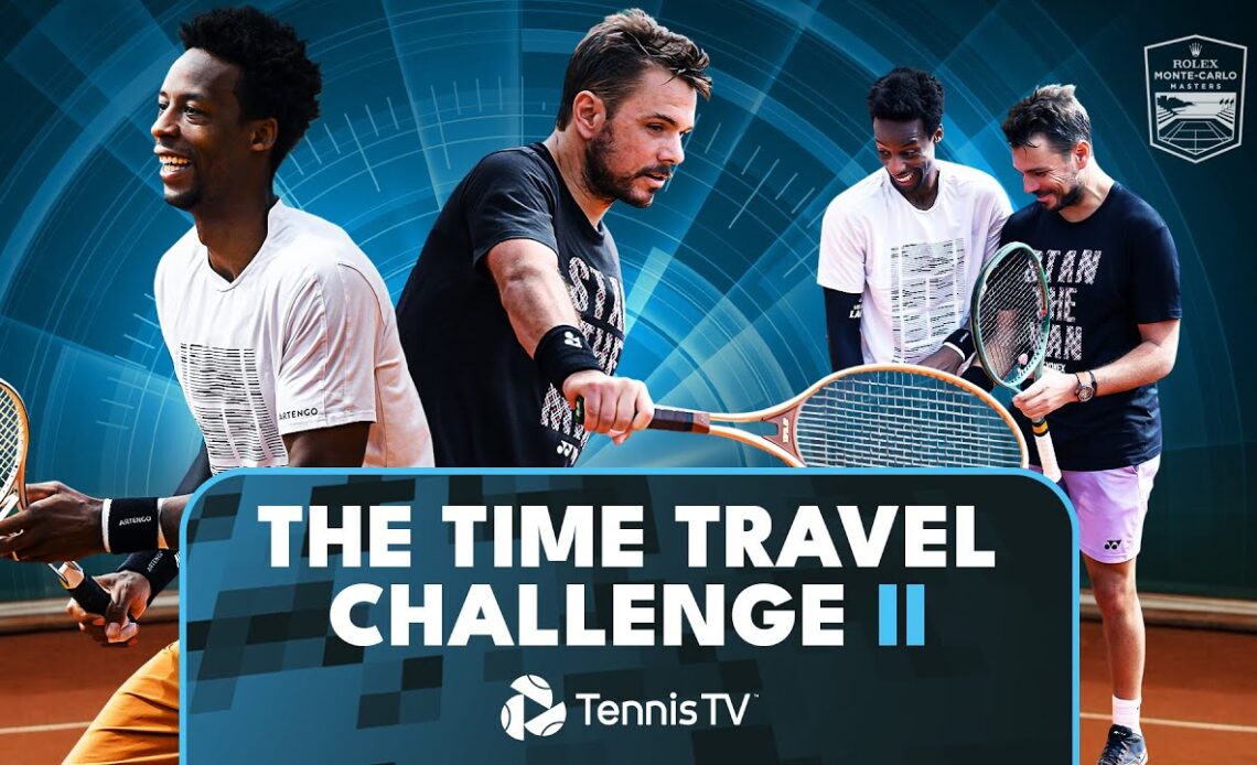 The Time Travel Challenge Is Back! Gael Monfils & Stan Wawrinka Play With Vintage Tennis Rackets 🕰️