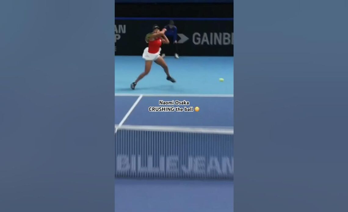 The strength from Naomi Osaka to hit that forehand is UNREAL 💪 #shorts #tennis #naomiosaka