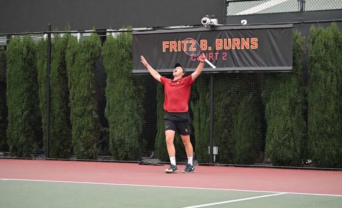 USC Seniors Showout, as USC Men's Tennis Bests Cal 4-1