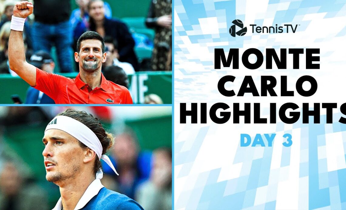 Wawrinka vs De Minaur; Djokovic, Zverev, Hurkacz & More Feature | Monte-Carlo 2024 Highlights Day 3