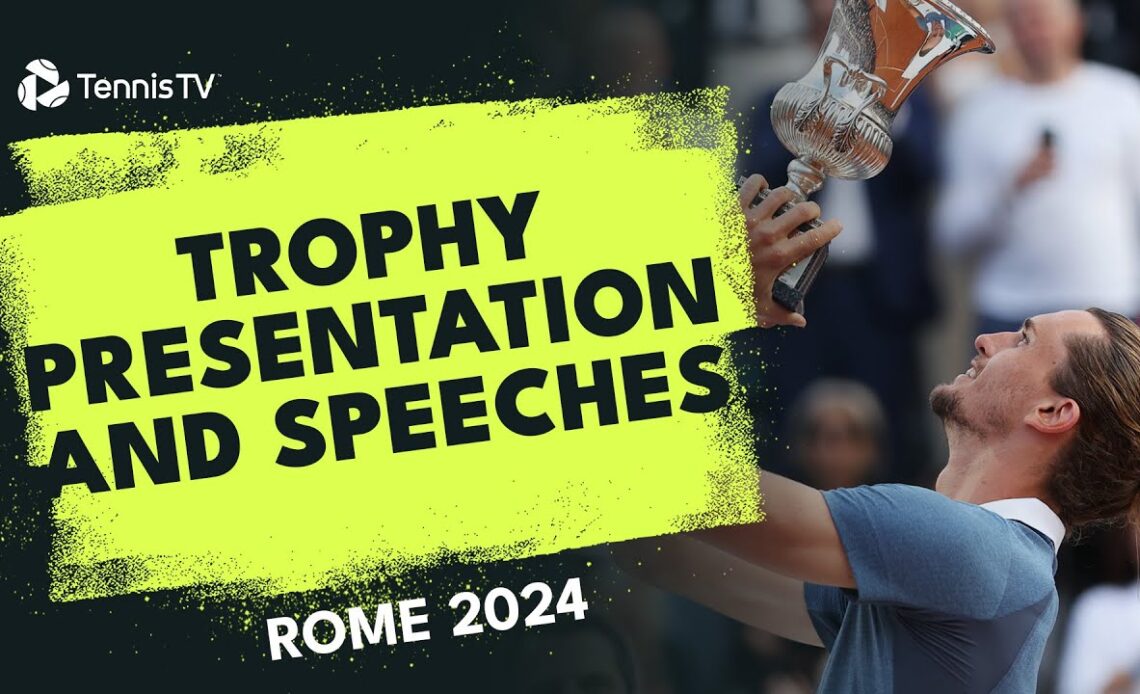 Alexander Zverev Wins Rome 2024: Trophy Presentation & Speeches