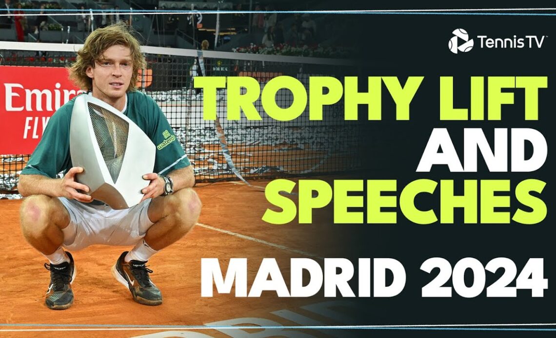 Andrey Rublev vs Felix Auger-Aliassime: Trophy Lift & Speeches! | Madrid 2024 Highlights
