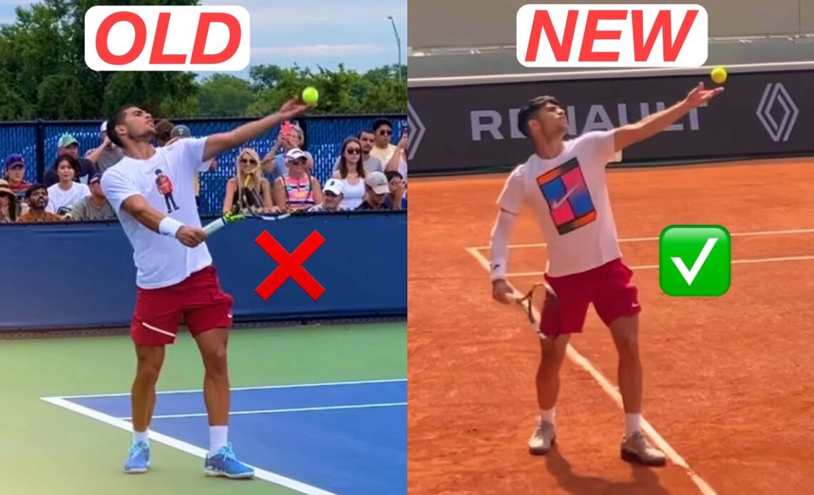Carlos Alcaraz New & Improved Serve Technique | Roland Garros 2024