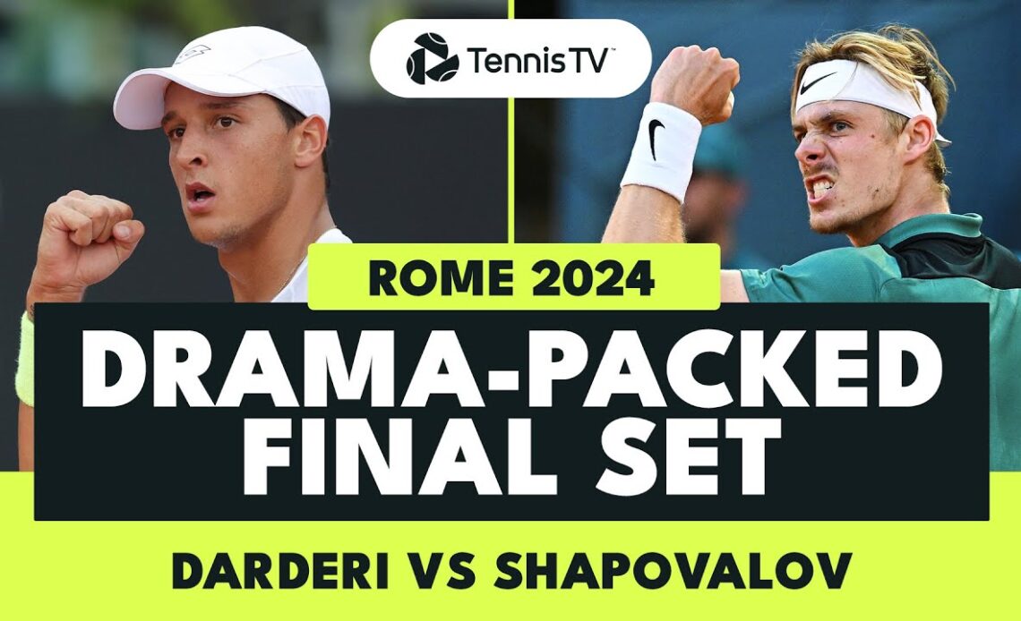 Denis Shapovalov vs Luciano Darderi DRAMATIC Final Set | Rome 2024 Highlights