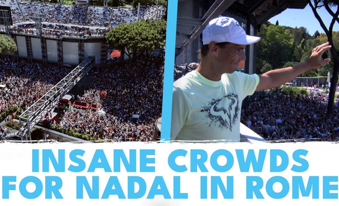 Epic Scenes! Massive Crowds in Rome For Rafael Nadal 💚🤍❤️