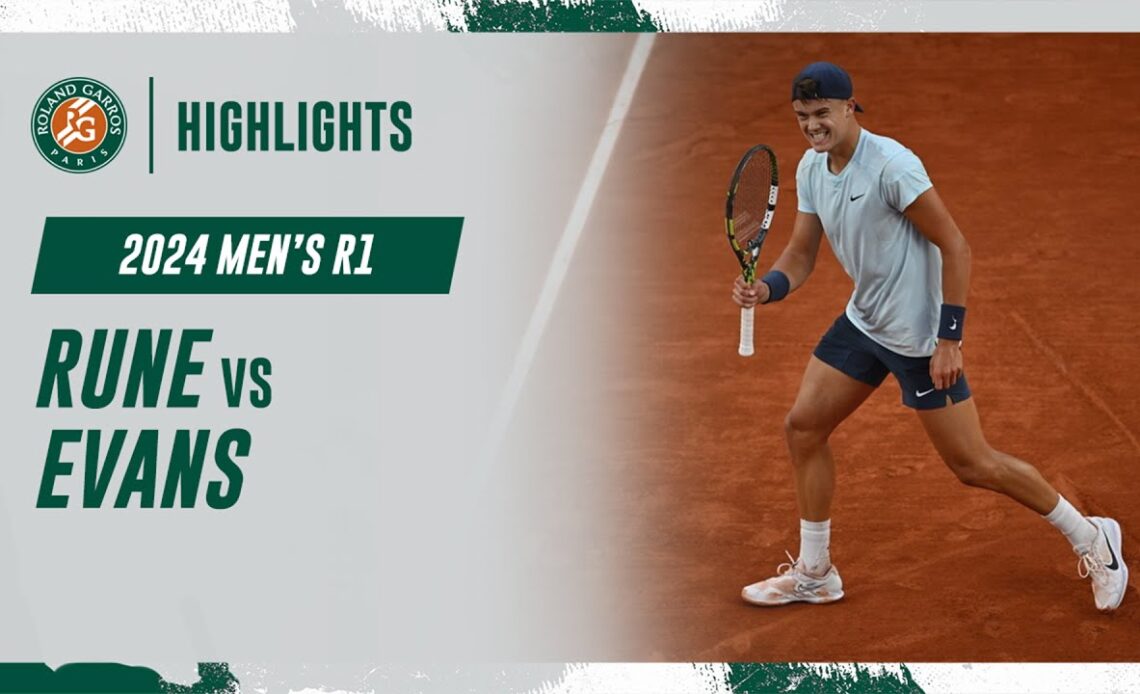 Rune vs Evans Round 1 Highlights | Roland-Garros 2024