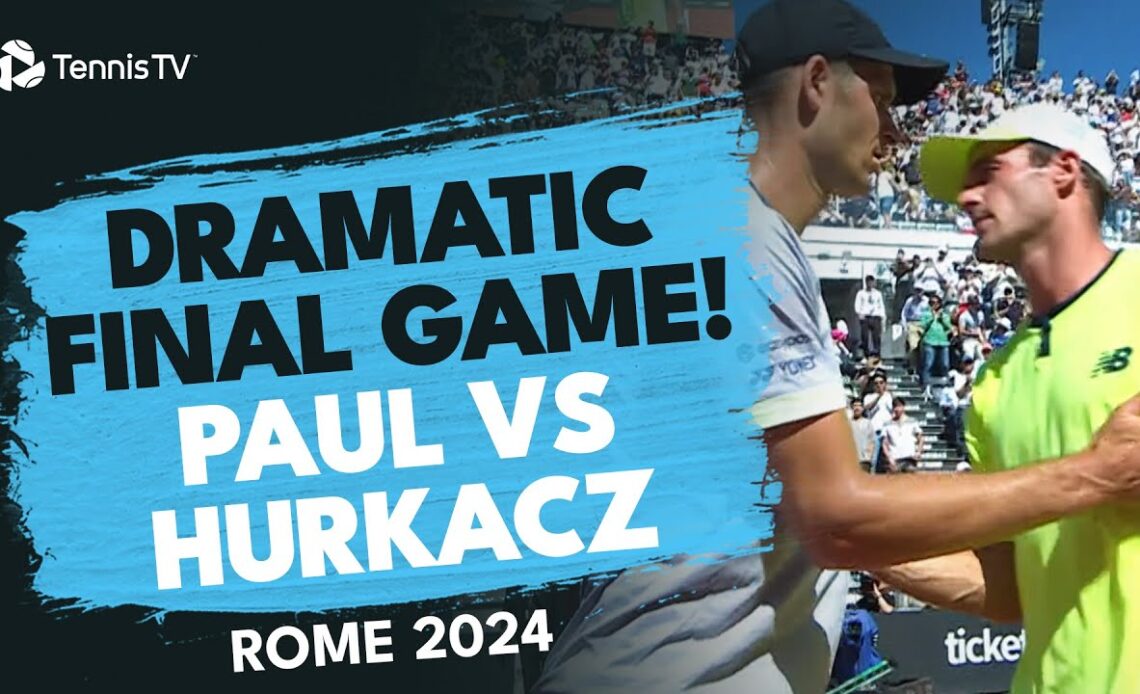 THRILLING 15 Minute Final Game between Hurkacz & Paul | Rome Quarter-Final 2024