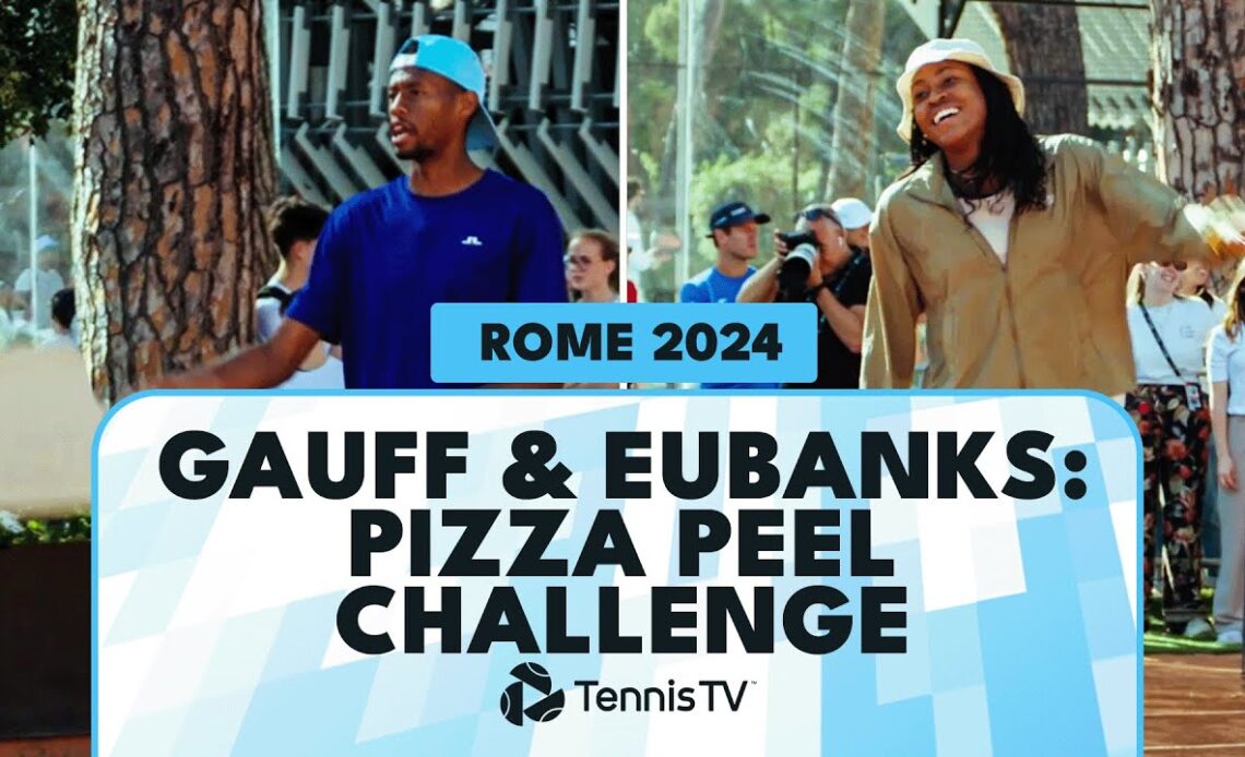 Tennis Pros Coco Gauff And Chris Eubanks Play With Pizza Peels! | Rome 2024