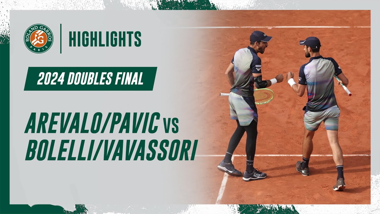 Arevalo/Pavic vs Bolelli/Vavassori Doubles Final Highlights | Roland-Garros 2024