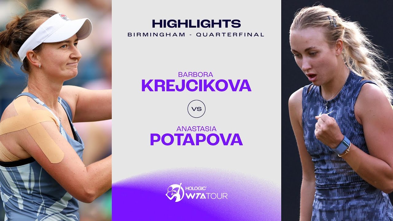 Barbora Krejcikova vs. Anastasia Potapova | 2024 Birmingham Quarterfinal | WTA Match Highlights