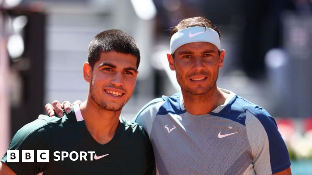 Carlos Alcaraz and Rafael Nadal at the Madrid Open in 2022