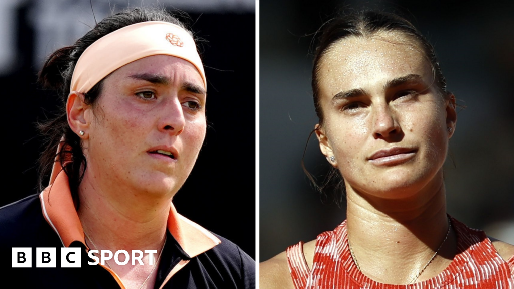 Ons Jabeur and Aryna Sabalenka looking disappointed
