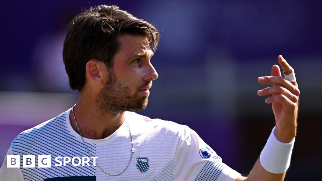 Cameron Norrie reacts during his Queen's defeat by Milos Raonic