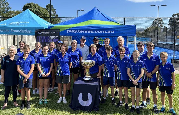 Kendall Tennis Club members welcome the Australian Tennis Foundation's Rally as One Roadshow.